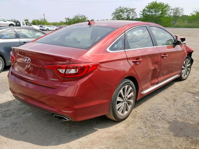 5NPE34AF0FH246937 - 2015 HYUNDAI SONATA SPO RED photo 4