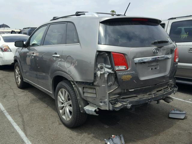 5XYKW4A26DG366043 - 2013 KIA SORENTO SX GRAY photo 3