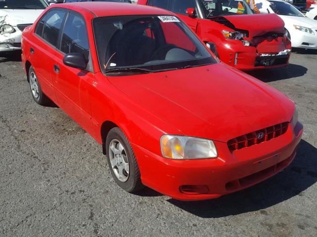 KMHCG45C01U211305 - 2001 HYUNDAI ACCENT GL RED photo 1