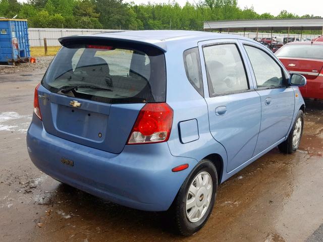 KL1TJ626X4B277481 - 2004 CHEVROLET AVEO LS BLUE photo 4