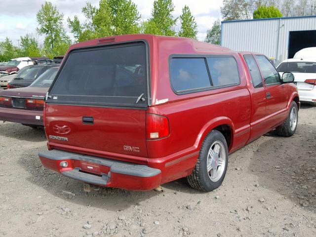 1GTCS19X1W8528671 - 1998 GMC SONOMA MAROON photo 4