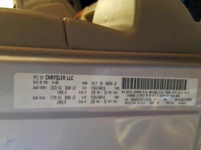 1A8HW58258F152295 - 2008 CHRYSLER ASPEN LIMI SILVER photo 10