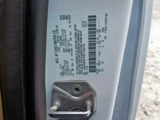 NM0GE9F79E1142130 - 2014 FORD TRANSIT CO WHITE photo 10