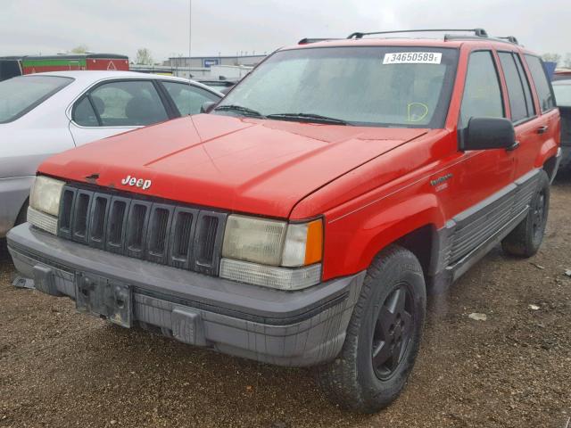 1J4GZ58S0RC351469 - 1994 JEEP GRAND CHER RED photo 2