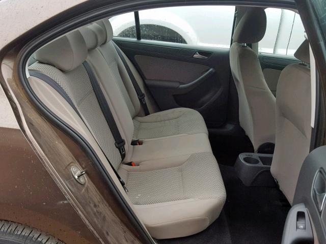 3VW2K7AJ7BM333246 - 2011 VOLKSWAGEN JETTA BASE GOLD photo 6