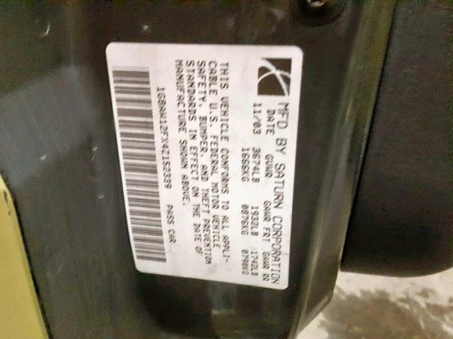 1G8AW12FX4Z152339 - 2004 SATURN ION LEVEL GREEN photo 10