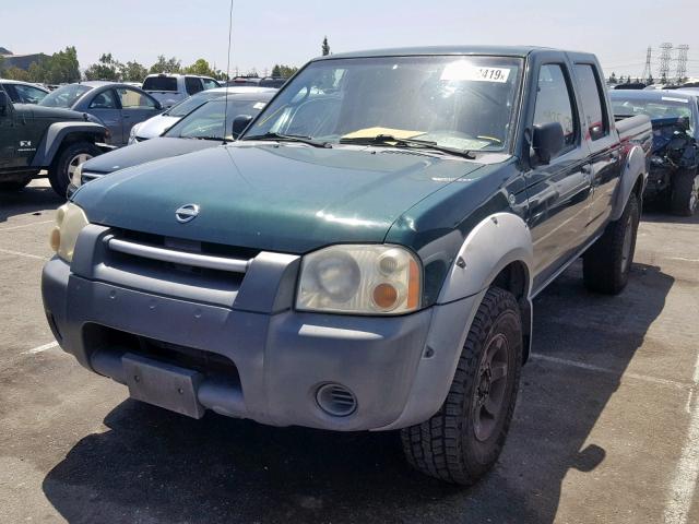 1N6ED27T72C373458 - 2002 NISSAN FRONTIER C GREEN photo 2