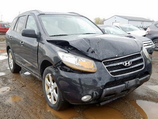 5NMSH13E38H141929 - 2008 HYUNDAI SANTA FE S BLACK photo 1