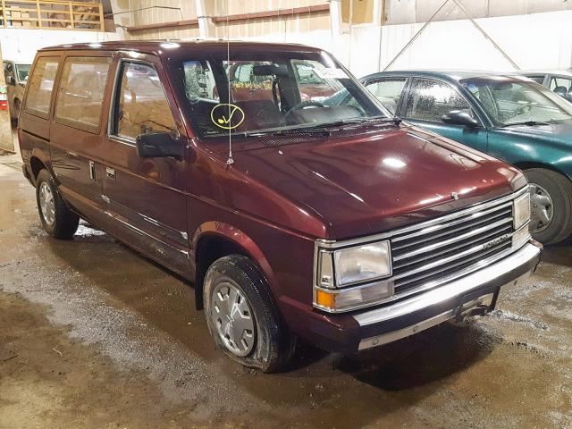 2P4FH21K4JR669647 - 1988 PLYMOUTH VOYAGER MAROON photo 1