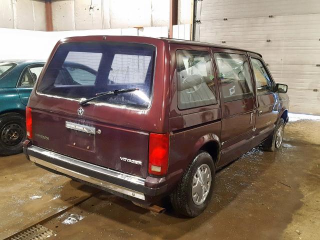 2P4FH21K4JR669647 - 1988 PLYMOUTH VOYAGER MAROON photo 4