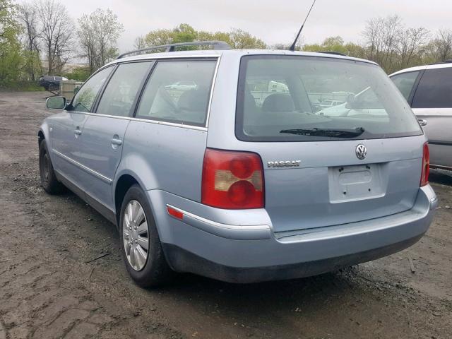 WVWND63B73E081273 - 2003 VOLKSWAGEN PASSAT GL BLUE photo 3