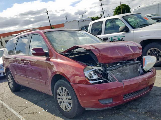 KNDMG4C79B6370571 - 2011 KIA SEDONA LX RED photo 1