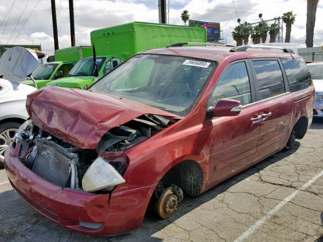 KNDMG4C79B6370571 - 2011 KIA SEDONA LX RED photo 2