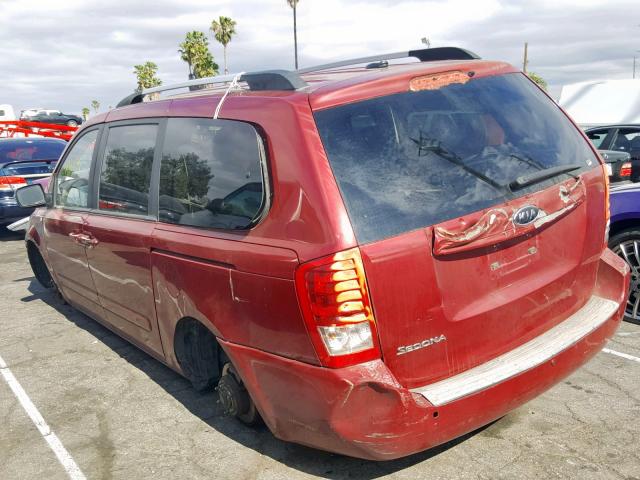 KNDMG4C79B6370571 - 2011 KIA SEDONA LX RED photo 3