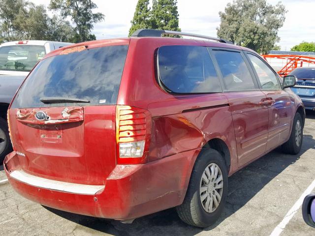 KNDMG4C79B6370571 - 2011 KIA SEDONA LX RED photo 4