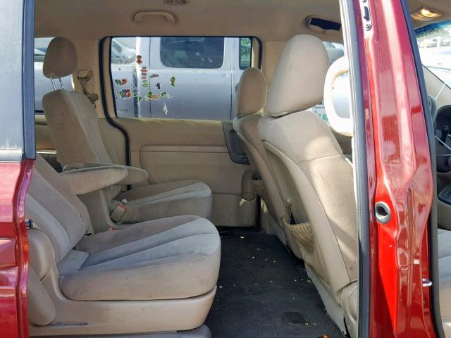 KNDMG4C79B6370571 - 2011 KIA SEDONA LX RED photo 6