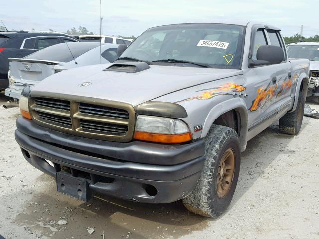 1B7HG2AZ2YS619271 - 2000 DODGE DAKOTA QUA GRAY photo 2