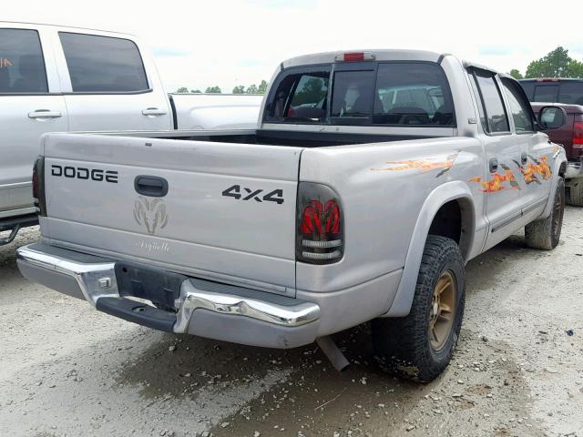 1B7HG2AZ2YS619271 - 2000 DODGE DAKOTA QUA GRAY photo 4