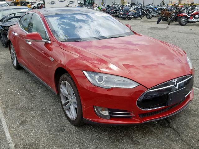 5YJSA1AG3DFP12257 - 2013 TESLA MODEL S RED photo 1