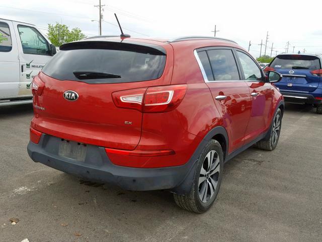 KNDPCCA25D7428229 - 2013 KIA SPORTAGE E RED photo 4