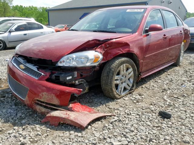 2G1WB5E35F1128714 - 2015 CHEVROLET IMPALA LIM RED photo 2