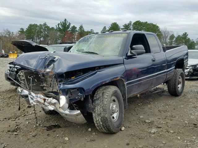 3B7KF23622M287571 - 2002 DODGE RAM 2500 BLUE photo 2