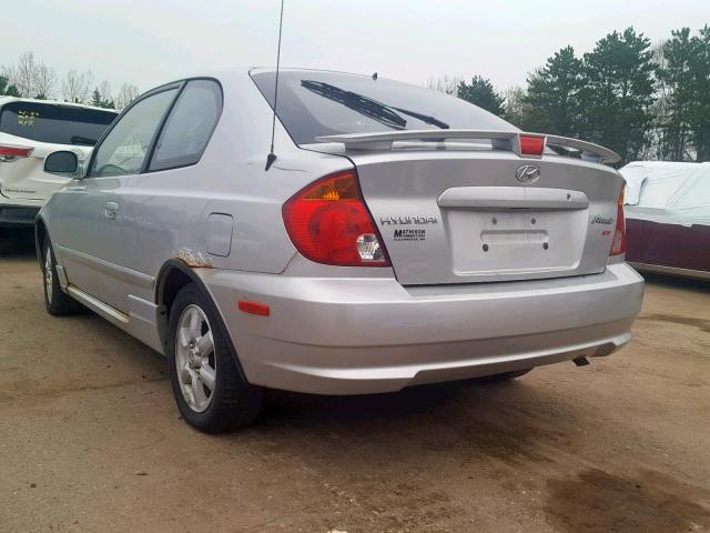 KMHCG35C03U265958 - 2003 HYUNDAI ACCENT GL SILVER photo 3