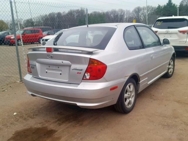 KMHCG35C03U265958 - 2003 HYUNDAI ACCENT GL SILVER photo 4