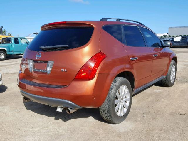 JN8AZ08T53W106622 - 2003 NISSAN MURANO SL ORANGE photo 4