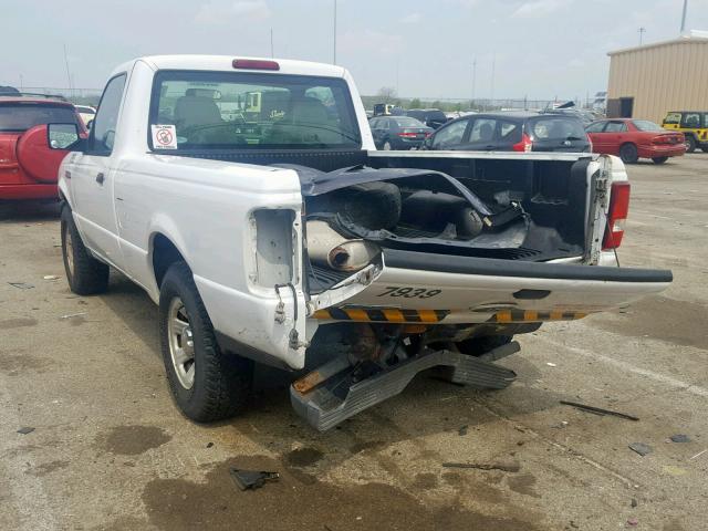 1FTYR10D17PA58654 - 2007 FORD RANGER WHITE photo 3