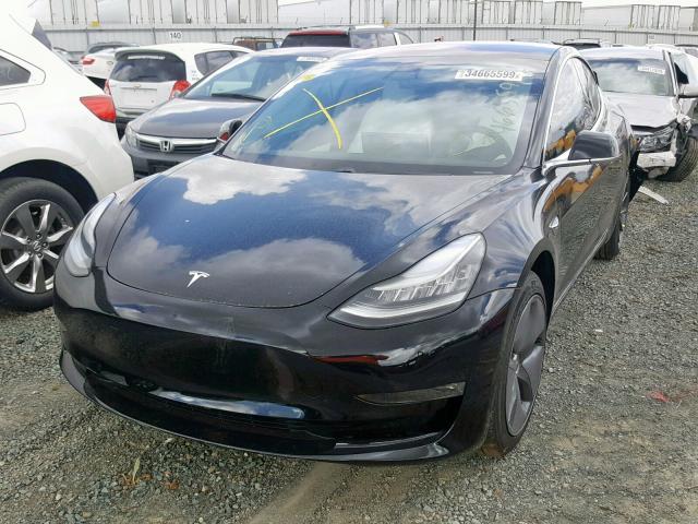 5YJ3E1EA4KF312008 - 2019 TESLA MODEL 3 BLACK photo 2