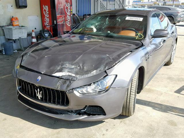 ZAM57XSLXH1219180 - 2017 MASERATI GHIBLI LUX GRAY photo 2