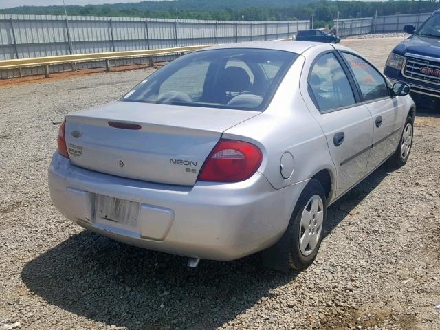 1B3ES26CX3D256805 - 2003 DODGE NEON SE SILVER photo 4