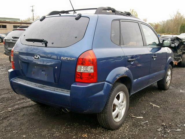 KM8JM12B25U191204 - 2005 HYUNDAI TUCSON GL BLUE photo 4