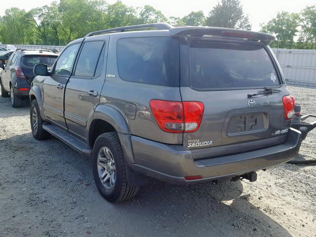 5TDBT48A76S276024 - 2006 TOYOTA SEQUOIA LI GRAY photo 3