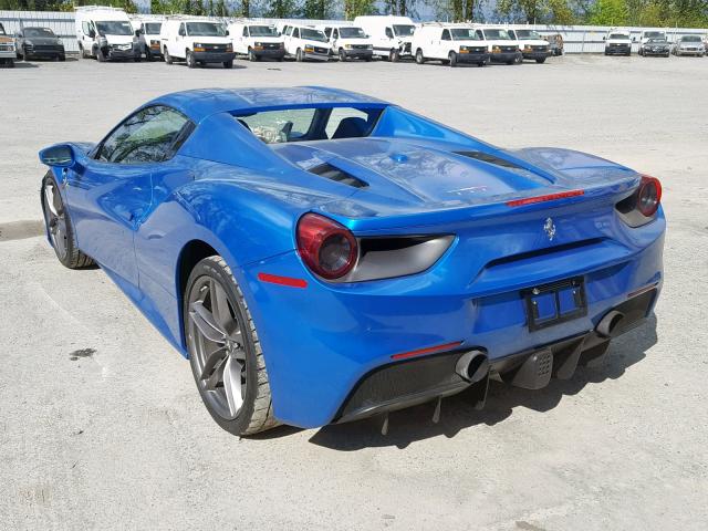 ZFF80AMA4H0224915 - 2017 FERRARI 488 SPIDER BLUE photo 3