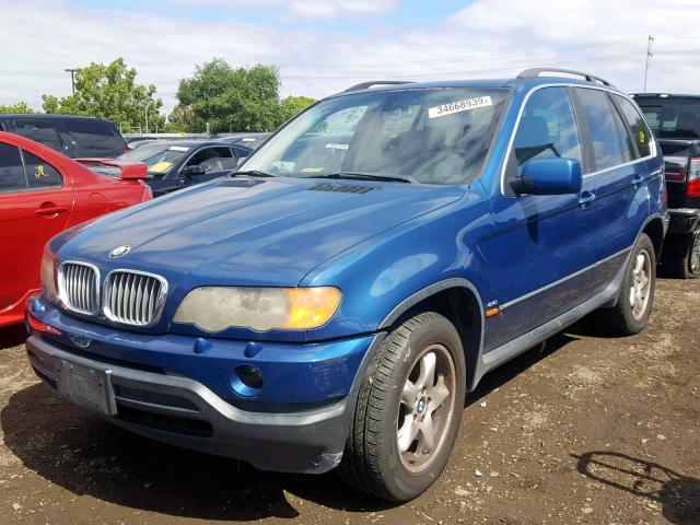 WBAFB33541LH22942 - 2001 BMW X5 4.4I BLUE photo 2