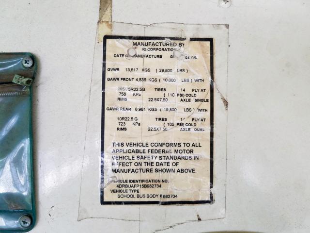 4DRBUAFP15B982734 - 2005 IC CORPORATION 3000  photo 10