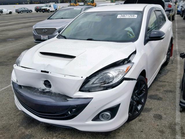 JM1BL1L41D1827932 - 2013 MAZDA SPEED 3 WHITE photo 2