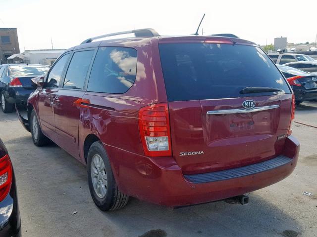 KNDMG4C75C6418097 - 2012 KIA SEDONA LX RED photo 3