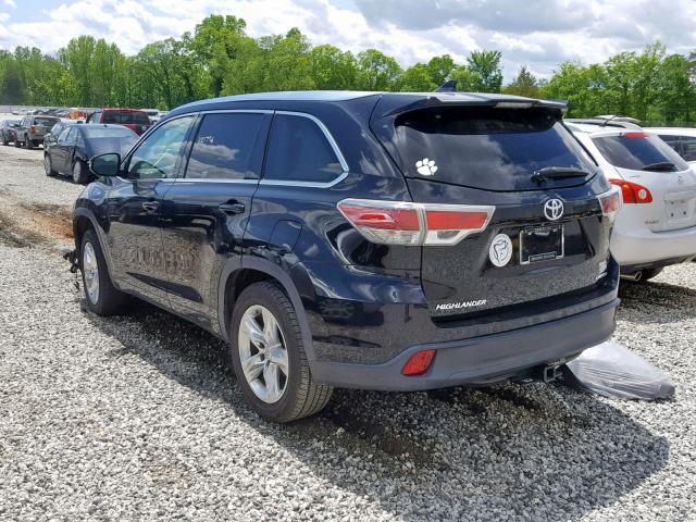 5TDYKRFH9ES021870 - 2014 TOYOTA HIGHLANDER BLACK photo 3