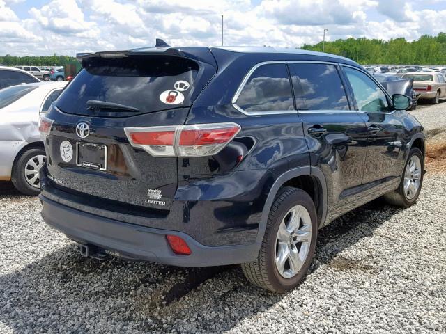 5TDYKRFH9ES021870 - 2014 TOYOTA HIGHLANDER BLACK photo 4