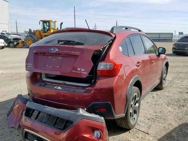 JF2GPAGC2E8300827 - 2014 SUBARU XV CROSSTR RED photo 4