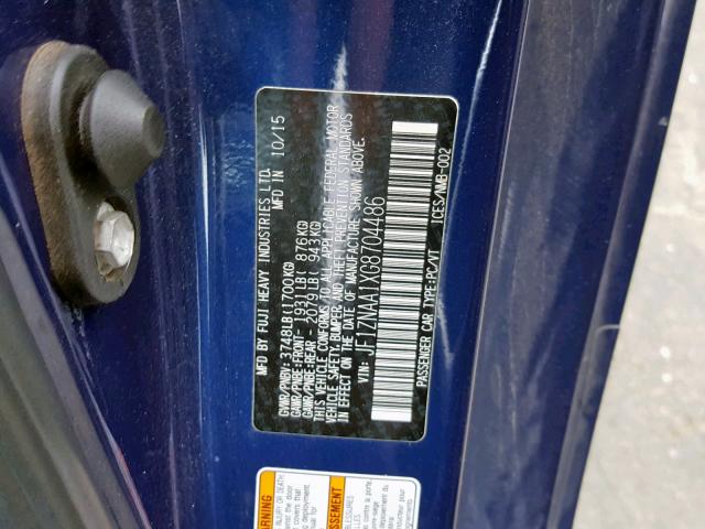 JF1ZNAA1XG8704486 - 2016 TOYOTA SCION FR-S BLUE photo 10