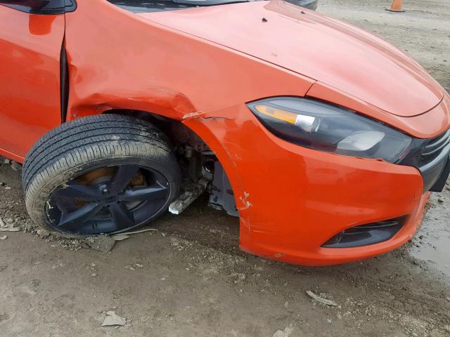 1C3CDFBB4FD310662 - 2015 DODGE DART SXT ORANGE photo 9