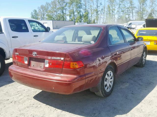 4T1BG22K81U773920 - 2001 TOYOTA CAMRY CE MAROON photo 4