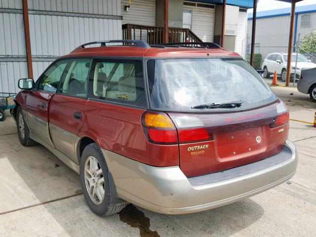 4S3BH675637653191 - 2003 SUBARU LEGACY OUT RED photo 3