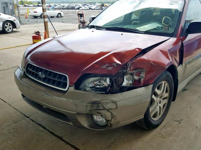 4S3BH675637653191 - 2003 SUBARU LEGACY OUT RED photo 9