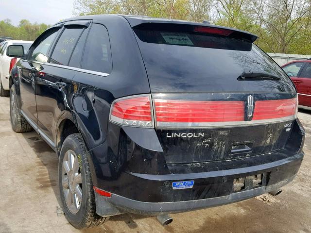 2LMDU88C78BJ19693 - 2008 LINCOLN MKX BLACK photo 3