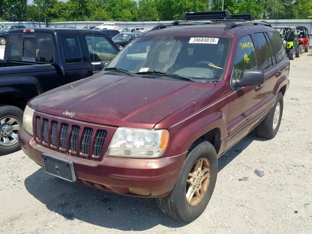 1J4GW58N5YC158588 - 2000 JEEP GRAND CHER MAROON photo 2